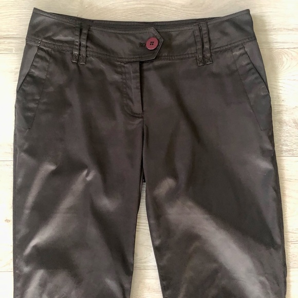 Solar Designer Slim Straight Leg Brown Satin Dress Pants - Picture 4 of 16